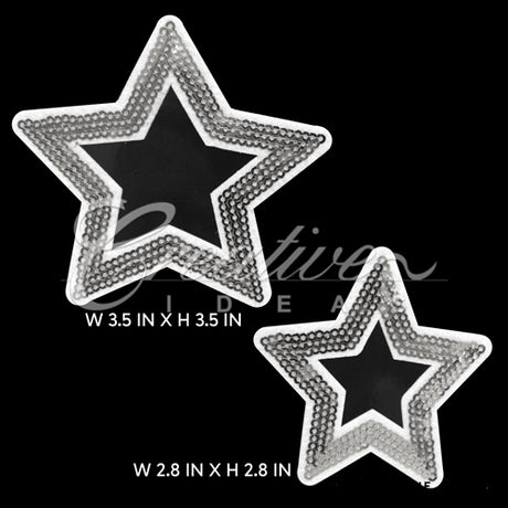 2 Pcs Sequin Stars Patches-Set (Silver)