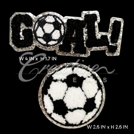 2 Pcs Soccer Goal Patches-Set (White/Black)