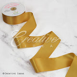 2" Single Face Satin Ribbon - 50 Yards (Antique Gold)