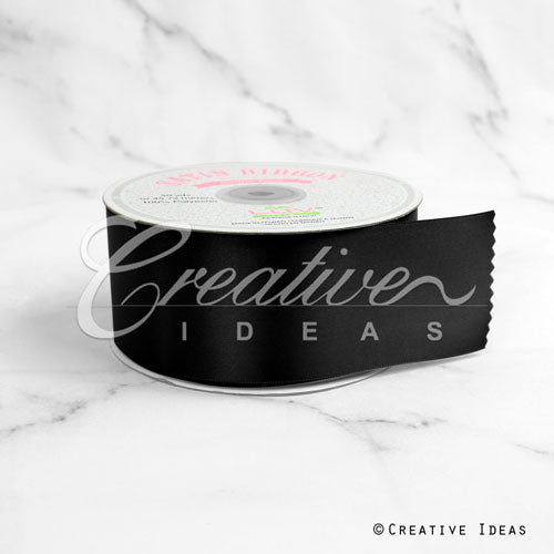 2" Single Face Satin Ribbon - 50 Yards (Black)