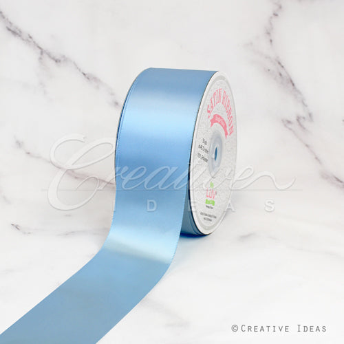 2" Single Face Satin Ribbon - 50 Yards (Blue Mist)