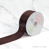 2" Single Face Satin Ribbon - 50 Yards (Brown)