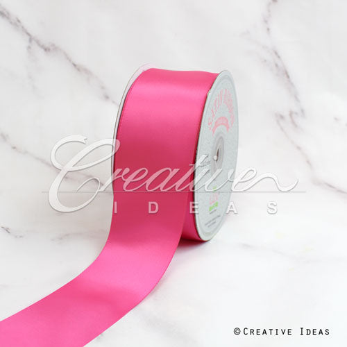 2" Single Face Satin Ribbon - 50 Yards (Hot Pink)