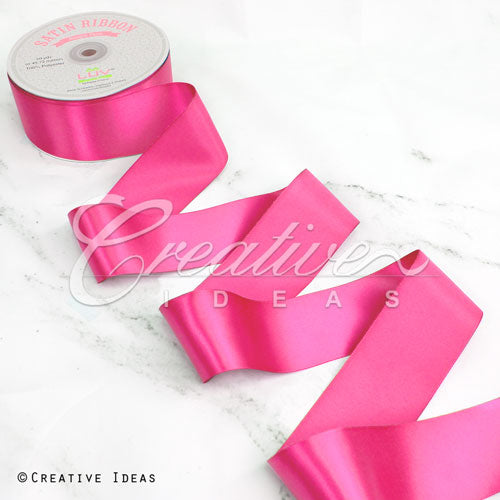 2" Single Face Satin Ribbon - 50 Yards (Hot Pink)