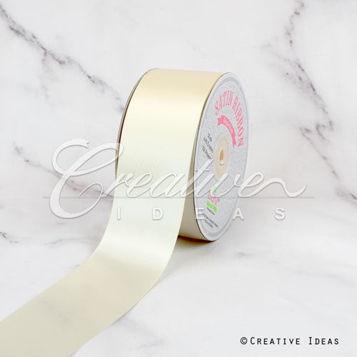 2" Single Face Satin Ribbon - 50 Yards (Ivory)
