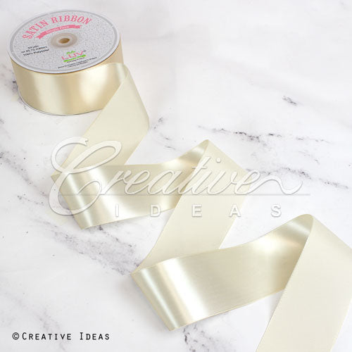 2" Single Face Satin Ribbon - 50 Yards (Ivory)