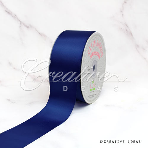 2" Single Face Satin Ribbon - 50 Yards (Navy Blue)