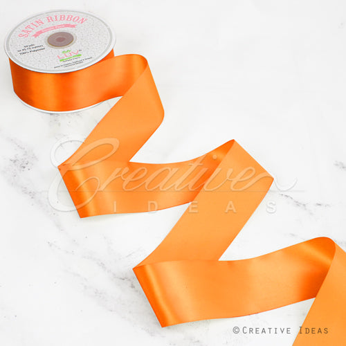 2" Single Face Satin Ribbon - 50 Yards (Orange)