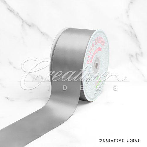 2" Single Face Satin Ribbon - 50 Yards (Silver)