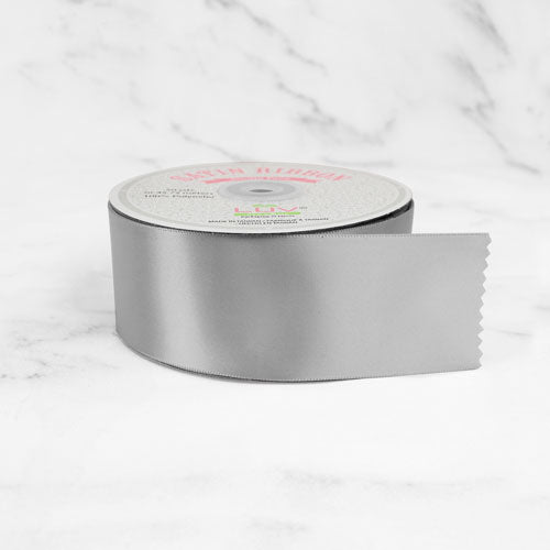 2" Single Face Satin Ribbon - 50 Yards (Silver)