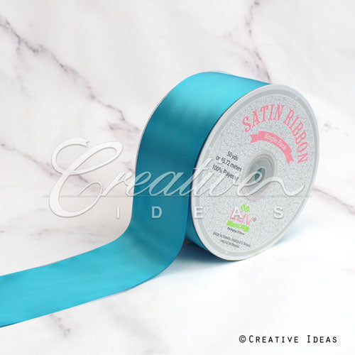 2" Single Face Satin Ribbon - 50 Yards (Turquoise)