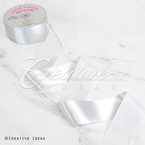 2" Single Face Satin Ribbon - 50 Yards (White)