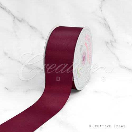 2" Single Face Satin Ribbon - 50 Yards (Wine)