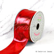 2" Wired Shiny Faux Leather Ribbon-10 Yds (Red)