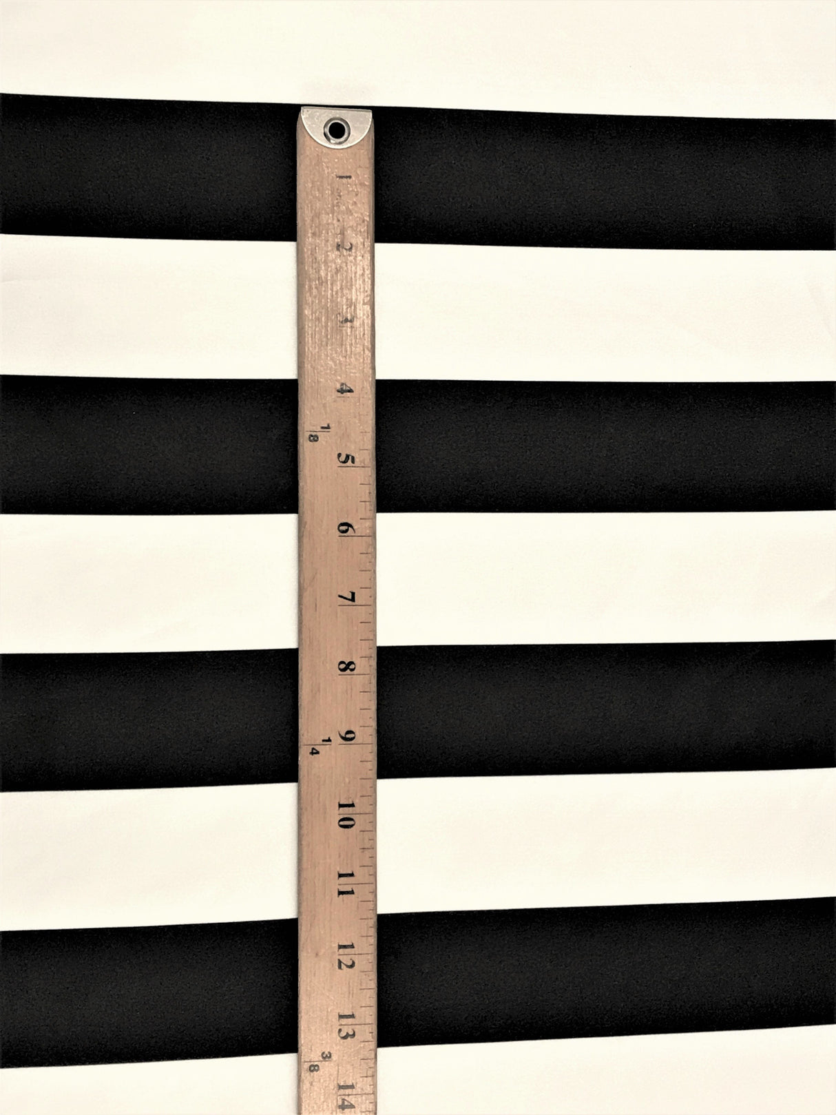 2 Inch Black/White Stripe Satin Fabric - Black/White Horizontal Stripes, 59/60" Width (1 Yard)