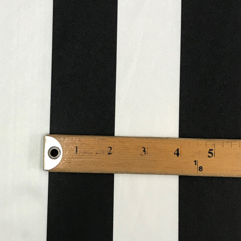 2 Inch Black/White Stripe Satin Fabric - Black/White Horizontal Stripes, 59/60" Width (1 Yard)