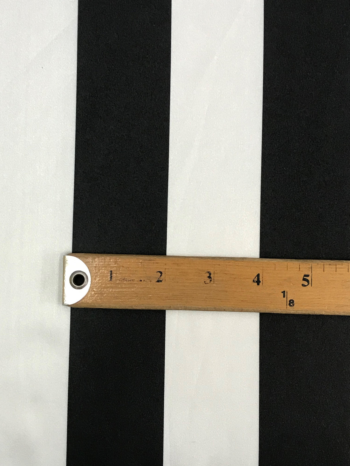 2 Inch Black/White Stripe Satin Fabric - Black/White Horizontal Stripes, 59/60" Width (1 Yard)