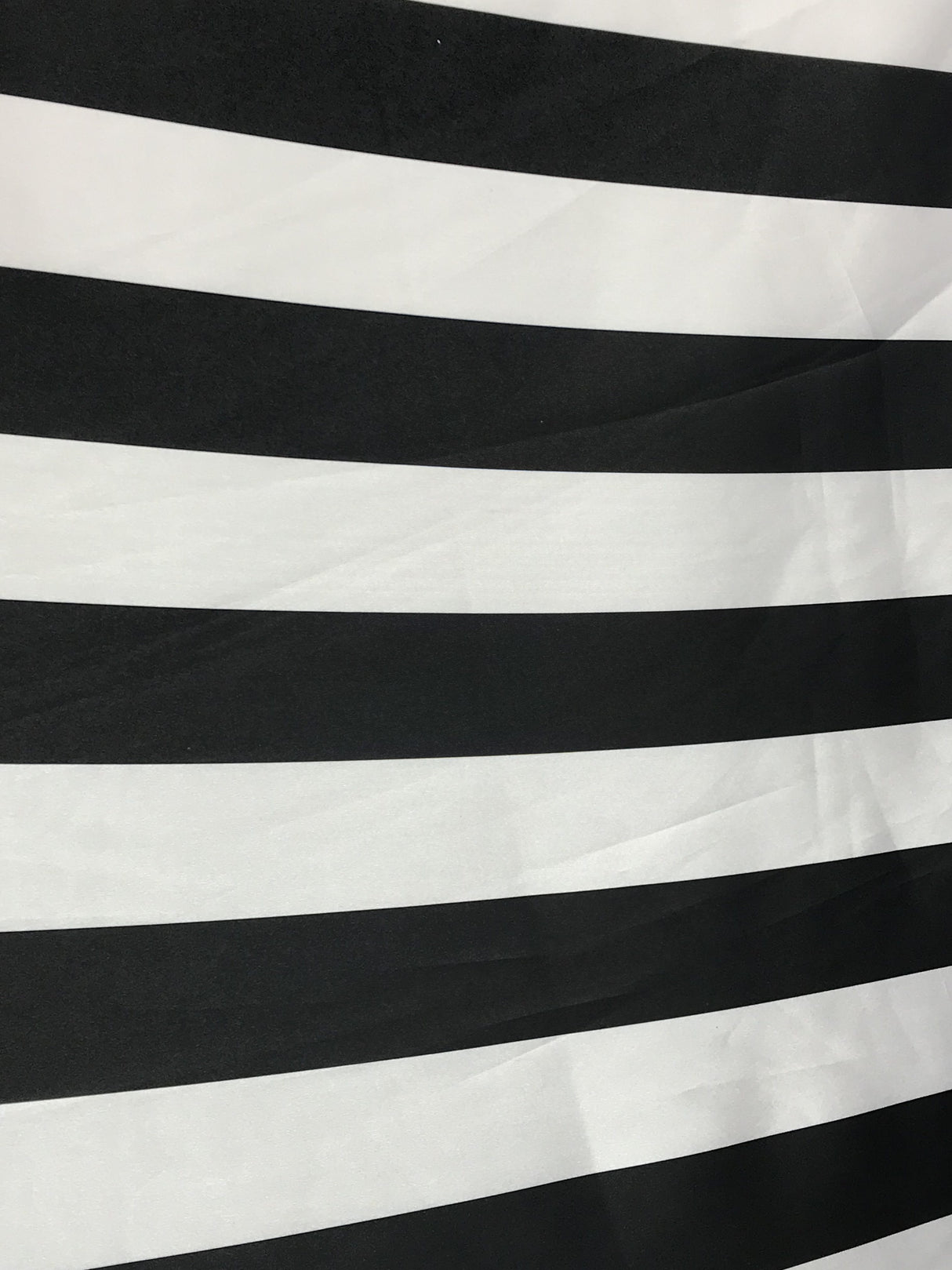 2 Inch Black/White Stripe Satin Fabric - Black/White Horizontal Stripes, 59/60" Width (1 Yard)