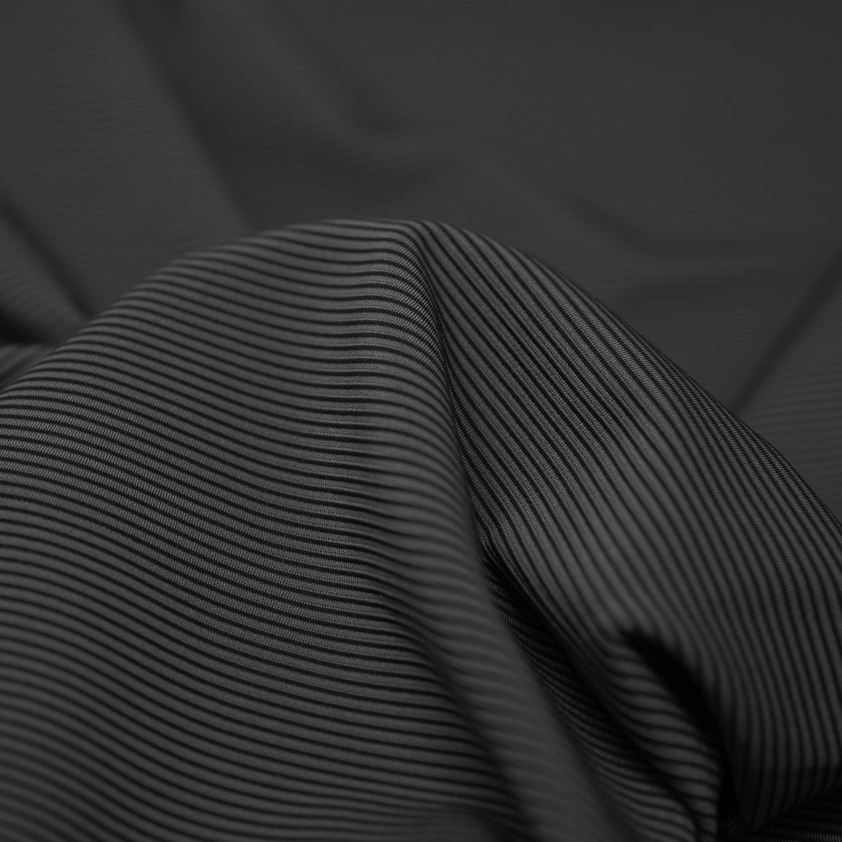 Two Tone Stretch Rib Knit Polyester Spandex Fabric - Black/Charcoal, Ribbed Texture, 59/60" Width (1 Yard)