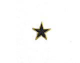 Embroidered Star Applique Iron-On Gold Trim