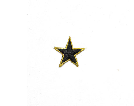 Embroidered Star Applique Iron-On Gold Trim