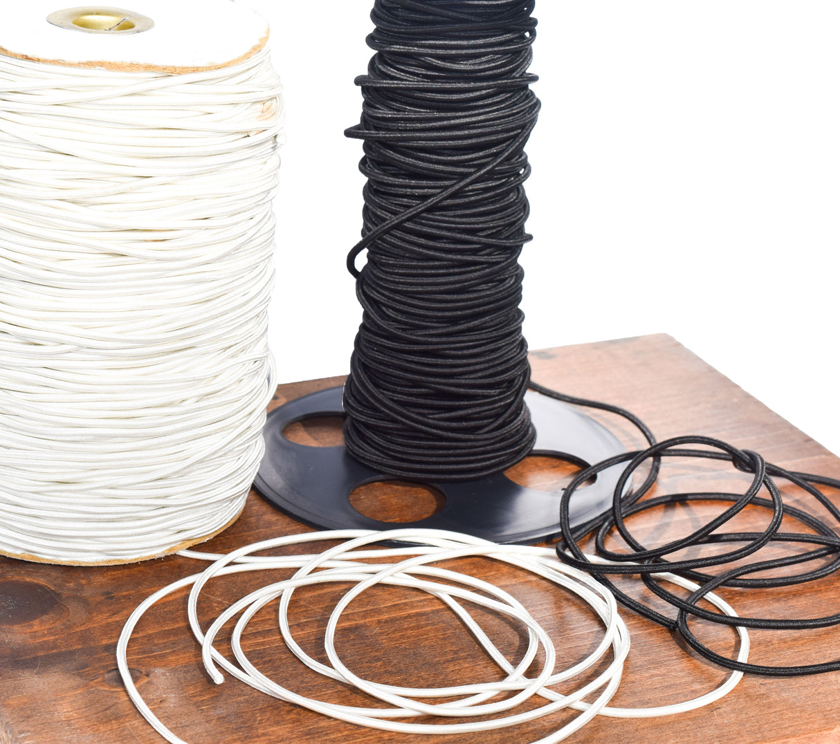 Elastic Cord 2.5 mm White Black