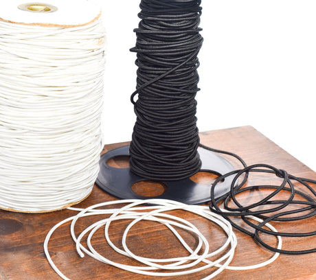 Elastic Cord 2.5 mm White Black