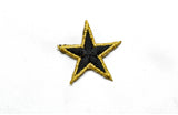 Embroidered Star Applique Iron-On Gold Trim