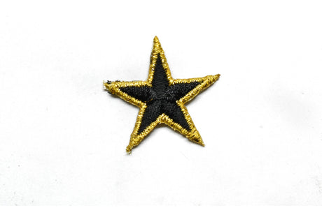 Embroidered Star Applique Iron-On Gold Trim