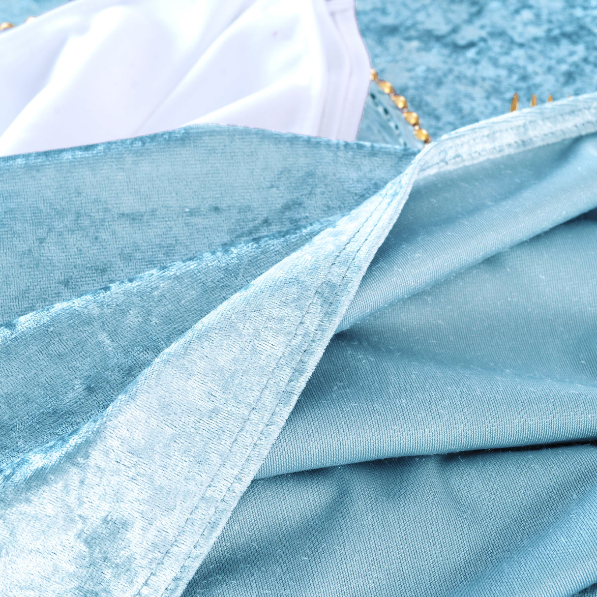 Crushed Velvet Table Runner 13x108 Baby Blue