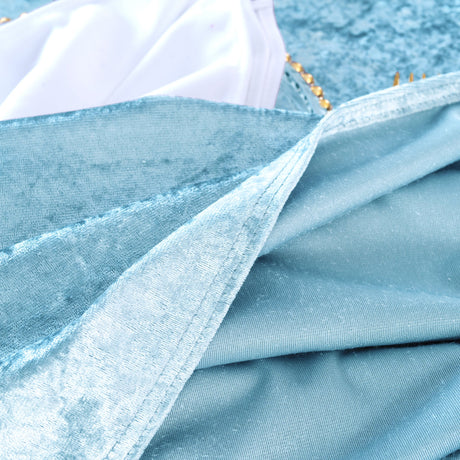 Square Crushed Velvet Table Overlay 85x85 Baby Blue