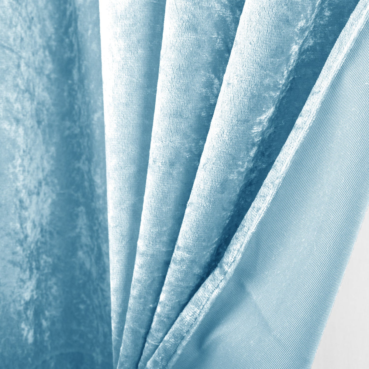 Crushed Velvet Backdrop Drape Panel 16 ft x 57 in Baby Blue