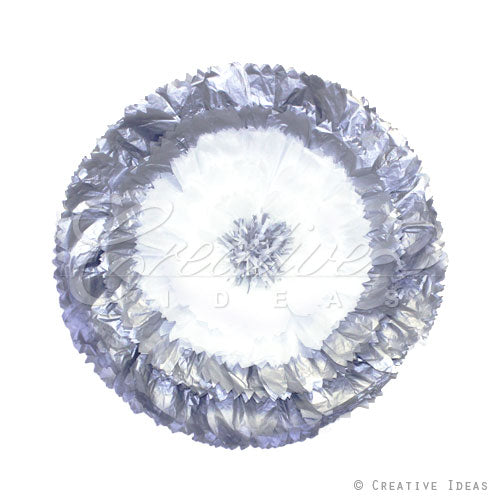 20" Metallic Tissue Starburst Flowers-Pc (Silver)