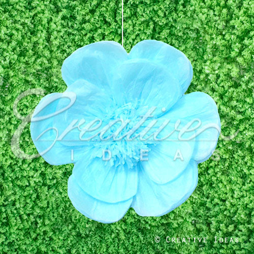 20" Tissue Scallop Flowers-Pc (Blue)