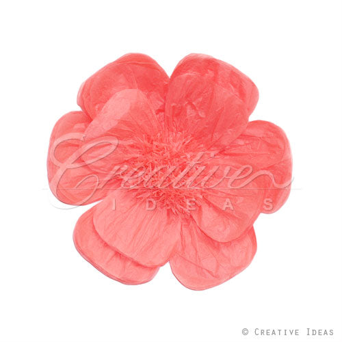 20" Tissue Scallop Flowers-Pc (Coral)