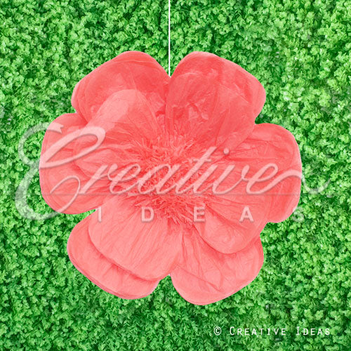20" Tissue Scallop Flowers-Pc (Coral)
