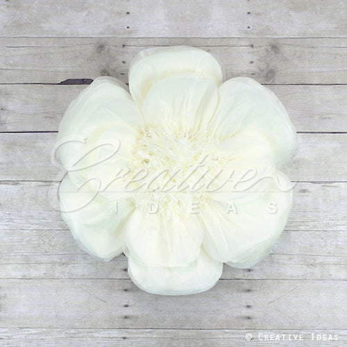 20" Tissue Scallop Flowers-Pc (Ivory)
