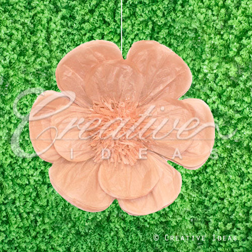 20" Tissue Scallop Flowers-Pc (Taupe)