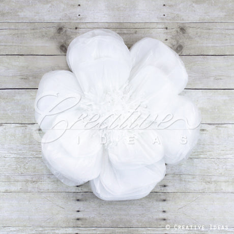 20" Tissue Scallop Flowers-Pc (White)