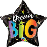 Foil Balloon Dream Big Rainbow Stars 20 Inch