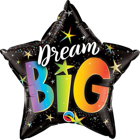 Foil Balloon Dream Big Rainbow Stars 20 Inch