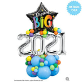Foil Balloon Dream Big Rainbow Stars 20 Inch