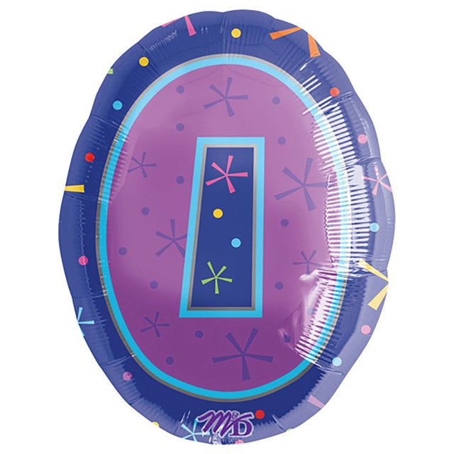 Foil Balloon Number 0 Multi-Color 20 Inch