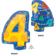 Foil Balloon Number 4 Confetti Dots
