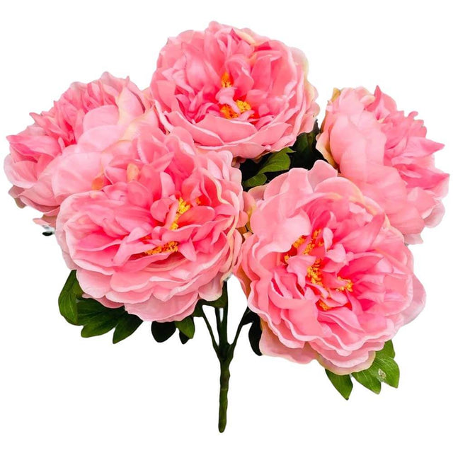 Peony Bush Pink Silk Flowers