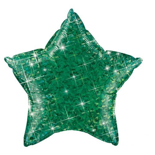 Foil Balloon 20 Inch Star Holographic Jewel Green