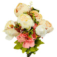 Silk Flowers Victorian Peony Bush Cream Mauve