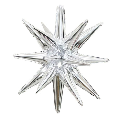 Foil Balloon 20 Point 3D Star-Burst Silver