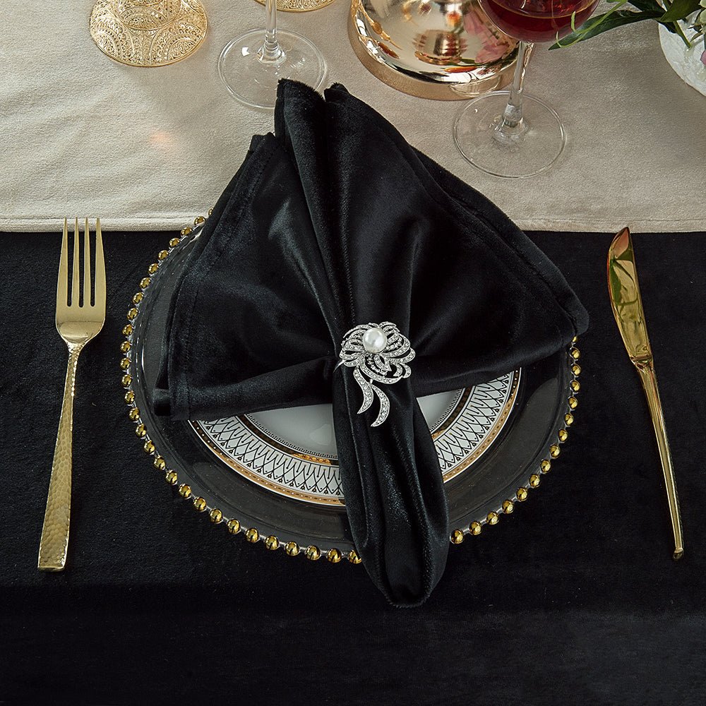 10 Piece Italian Velvet Napkins 20"x20" for Elegant Event Dining