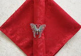 Cloth Dinner Napkin Floral Damask Jacquard Polyester 20x20 Apple Red